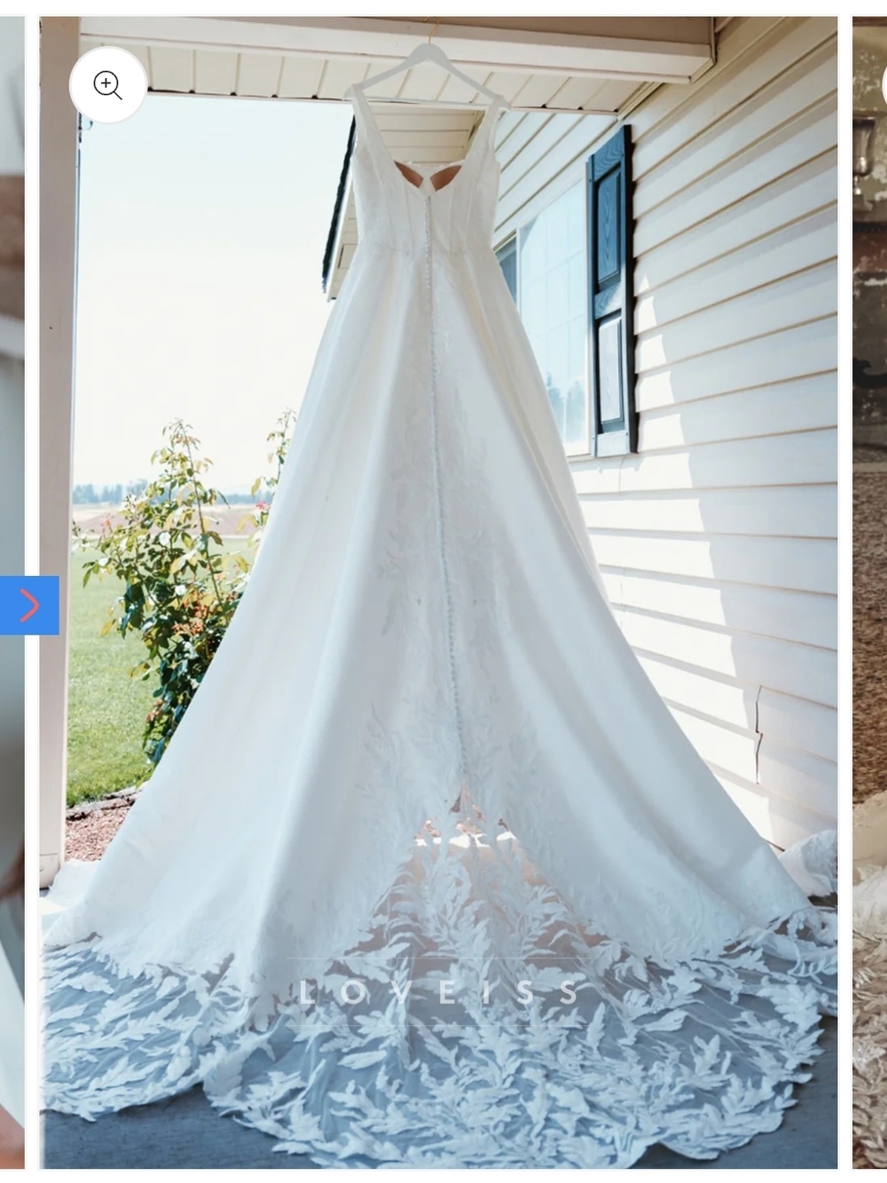 White Lace Embroidered Wedding Dress - Picture 10 of 12